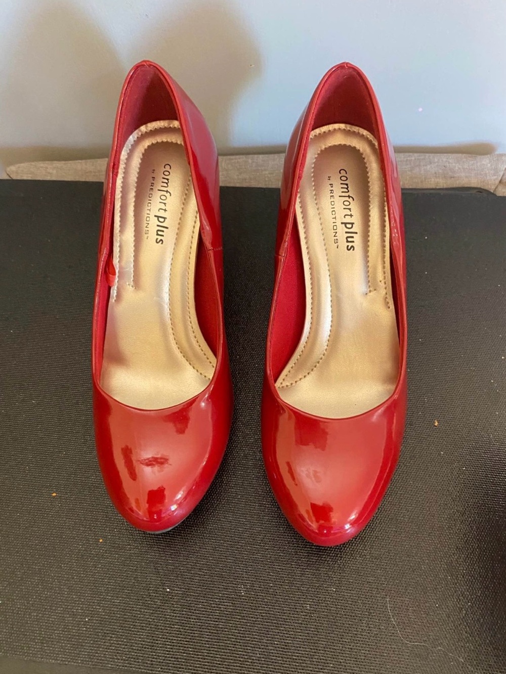 Comfort Plus by Predictions Red Patent Round-Toe Pumps